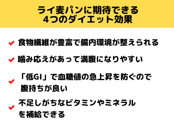 ライ麦パンに期待できる4つのダイエット効果