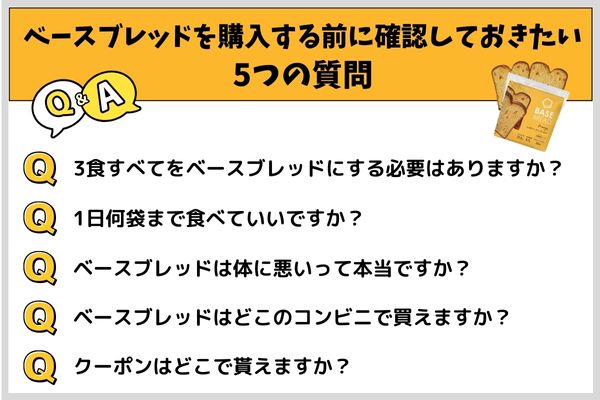 ベースブレッドを購入する前に確認しておきたい5つの質問