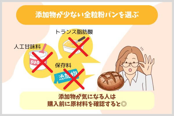 添加物が少ない全粒粉パンを選ぶ