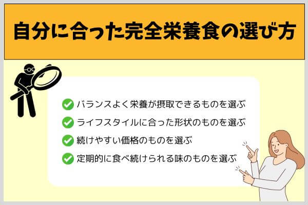 自分に合った完全栄養食の選び方