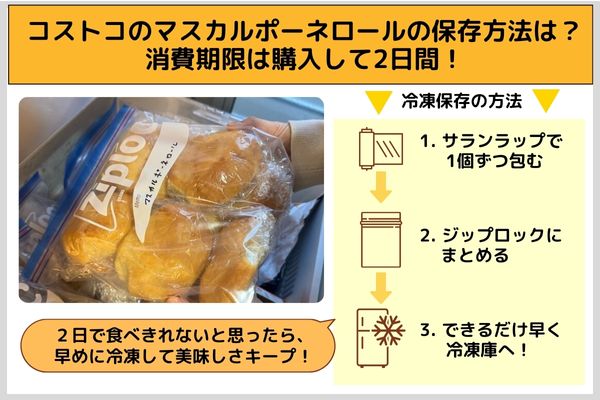 コストコのマスカルポーネロールの保存方法は？消費期限は購入して2日間！
