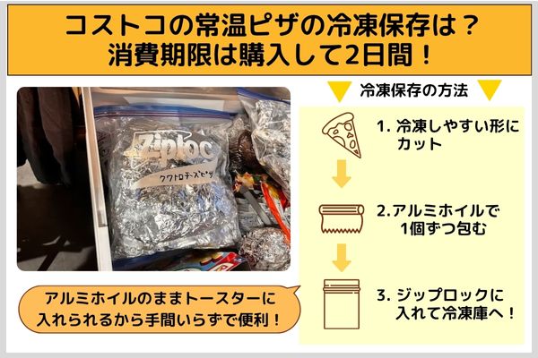 コストコの常温ピザの冷凍保存は?消費期限は購入して2日間!